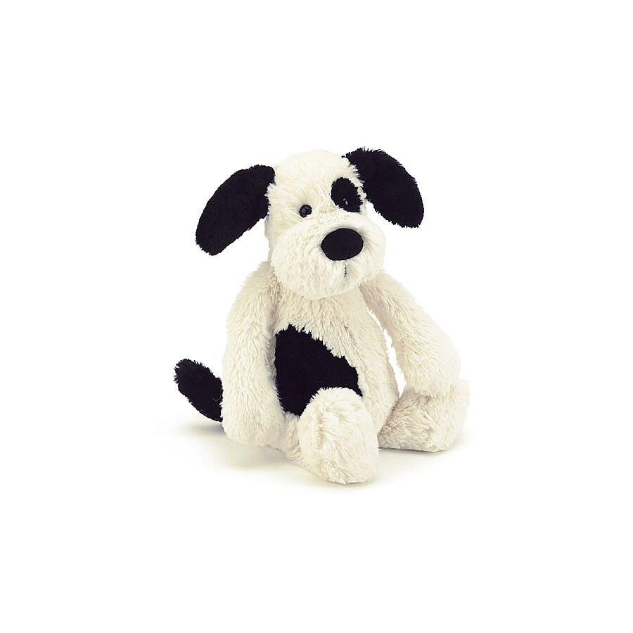  Black&Cream Puppy M 犬 ぬいぐるみ ドッグ Bashful Black & Cream Puppy Medium | Henry Bear's Park